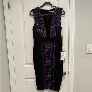 NWT Rachel by Rachel Roy Floral Black Dress. Size 10